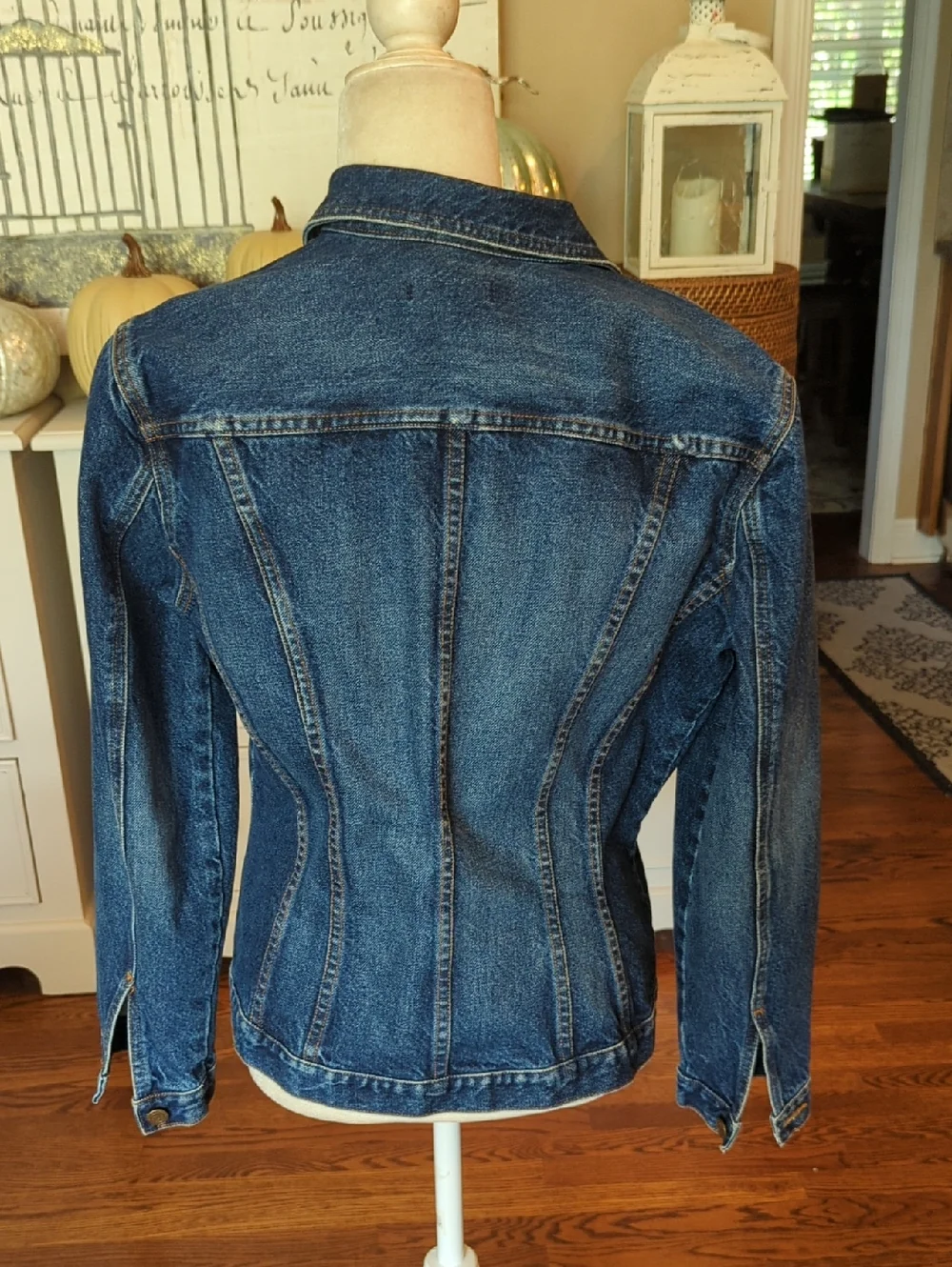 Y2K For Joseph Trucker Style Denim Jean classic Preppy Jacket Sz L